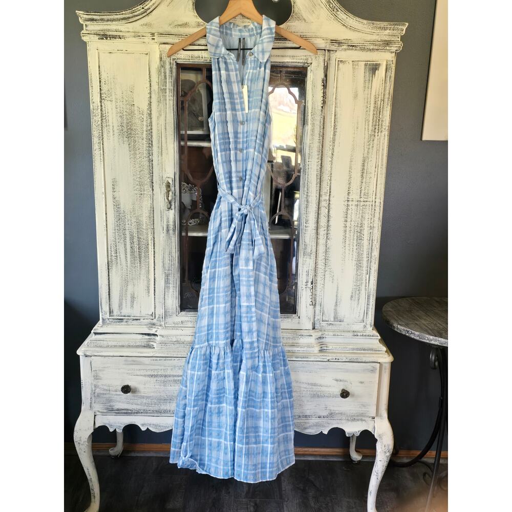 NWT Anthropologie Sleeveless Button-down Blue Shirt Dress - XS - Picture 5 of 5